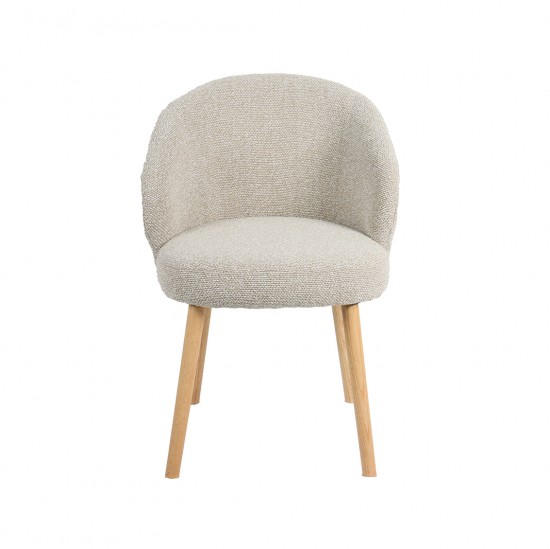 LABEL51 Eetkamerstoel Shiro Naturel Royal Boucle Naturel Houten Frame.