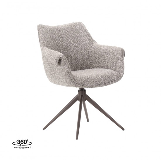 LABEL51 Eetkamerstoel Narumi Mushroom Royal Boucle Brons Metalen Frame.