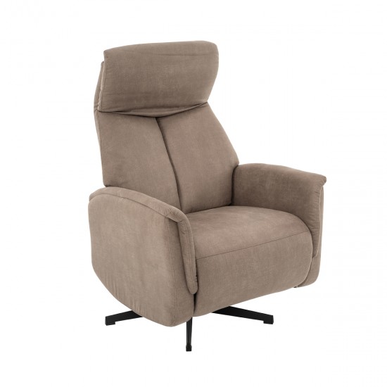 LABEL51 Fauteuil Helsinki - Taupe - Micro Suede - Manueel Verstelbaar.