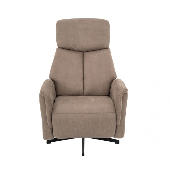 LABEL 51 Fauteuil Helsinki Taupe Micro Suede Manueel Verstelbaar.