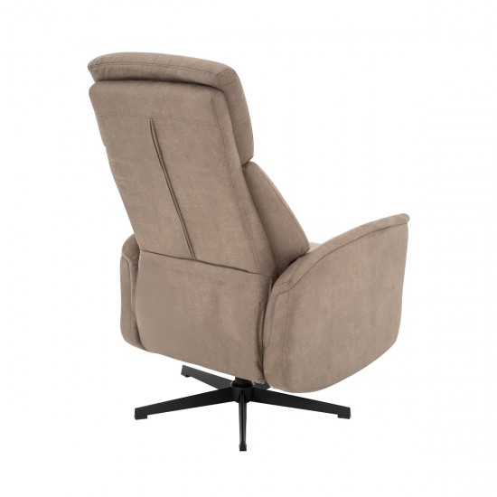 LABEL51 Fauteuil réglable manuellement Helsinki Taupe Micro daim.