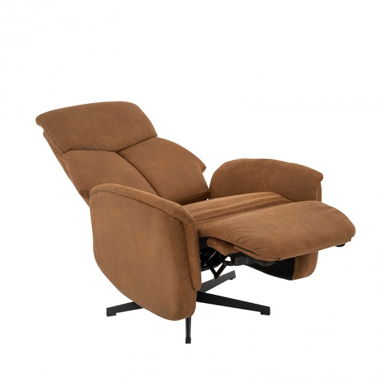 LABEL 51 Fauteuil Helsinki Cognac Micro Suede Manueel Verstelbaar.