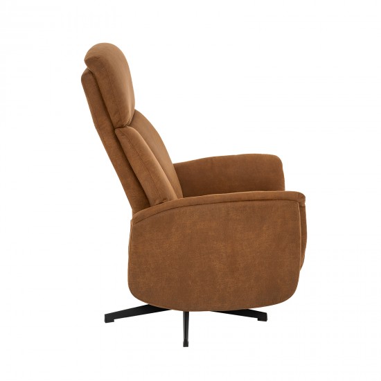 LABEL51 Fauteuil réglable manuellement Helsinki Cognac Micro daim.