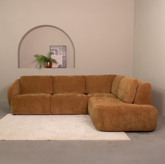 LABEL 51 Hoekbank Matteo Dark Honey Maloy Rechts Voorstaand.