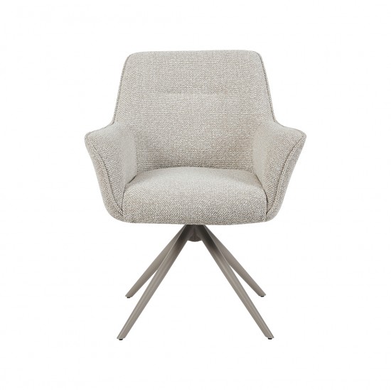 LABEL51 Eetkamerstoel Kimora Naturel Royal Boucle Taupe Metalen Frame.