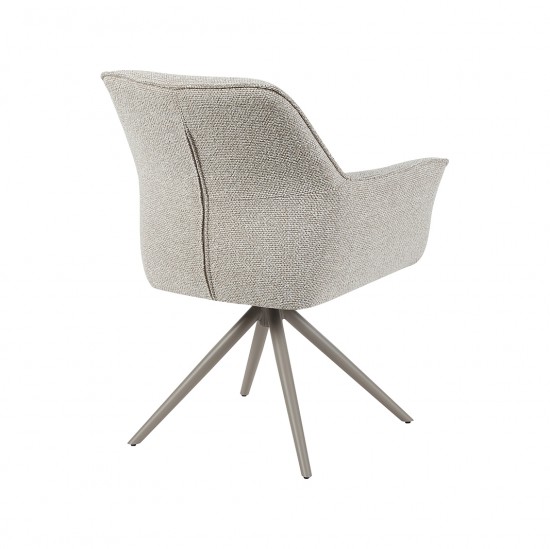 LABEL 51 Eetkamerstoel Kimora Naturel Royal Boucle Taupe Metalen Frame.