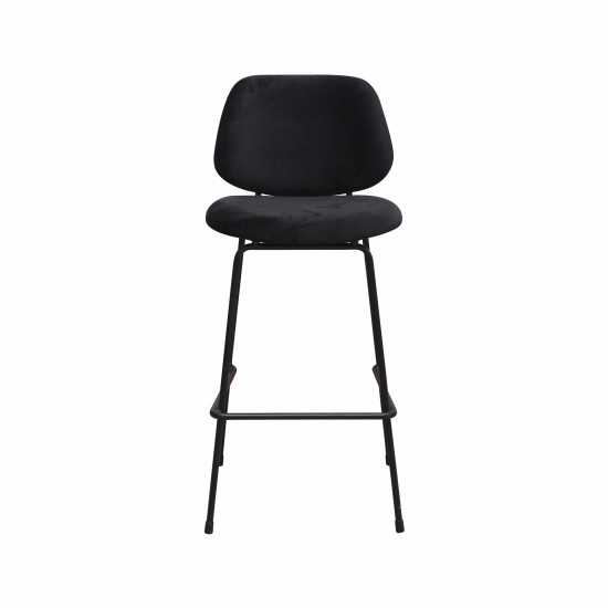 LABEL51 Barkruk Bello Zwart Fluweel Hoog.