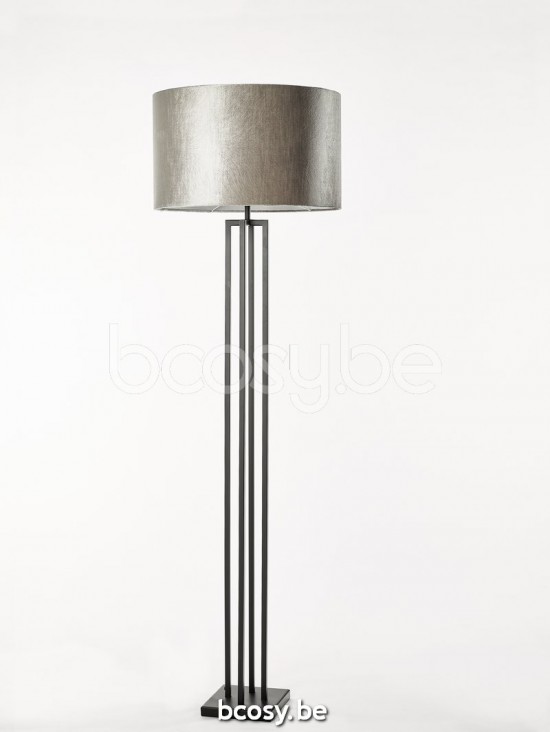 Marckdael vloerlamp Roma Marckdael ROMA-VLP-BLACK-CYL50_30FEATHER56 Tablelamps Zwart vloerlamp H 143cm VVD VDV Verlichting van Dijck Dyck Ma.