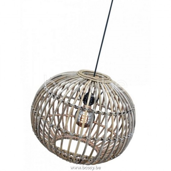 Marckdael pendel Ruby Marckdael RUBY-SMALL-GREY-RATAN Country-Living naturel grijs pendel H max 115cm VVD VDV Verlichting van Dijck Dyck Mar.