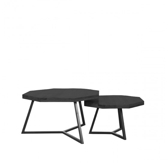 LABEL 51 Salontafel Figure Zwart Mangohout 70 cm.