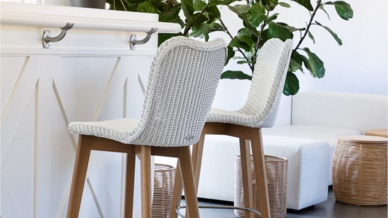 Vincent Sheppard Lily chaises tabourets de bar Cadre en Bois Chêne naturel Lloyd Loom Neige.