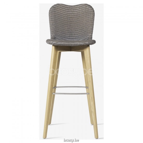 Vincent Sheppard Lily Tabouret de bar Cadre en Bois Chêne naturel Lloyd Loom Nacré.