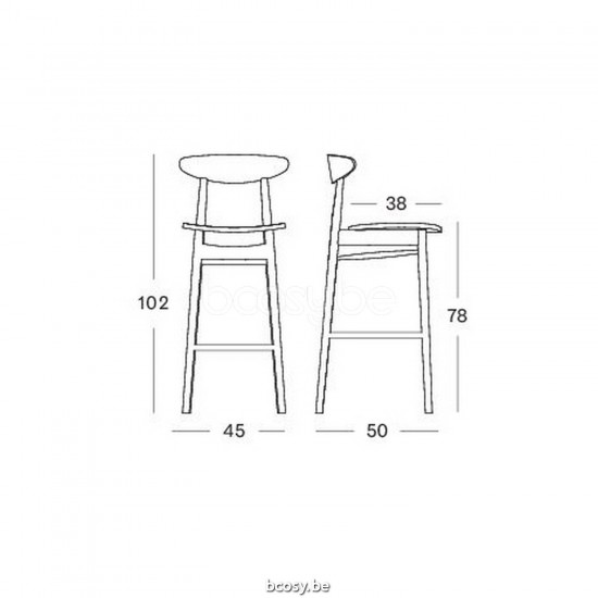 Vincent Sheppard Vincent Sheppard Teo Bar Stool Black Beech frame Black Beech.