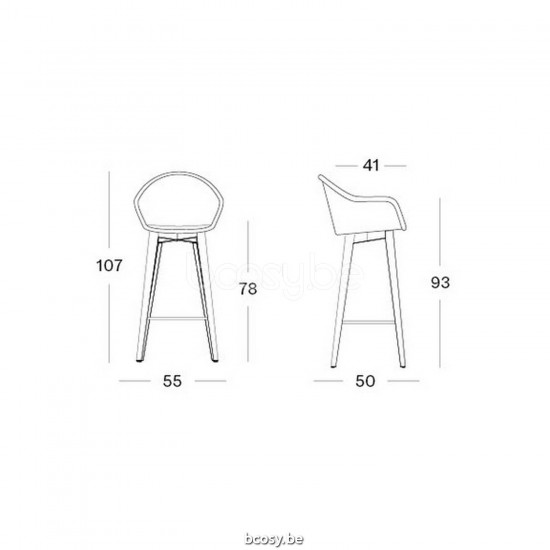 Vincent Sheppard Vincent Sheppard Avril Bar Stool Natural Oak frame Nacré Lloyd Loom.