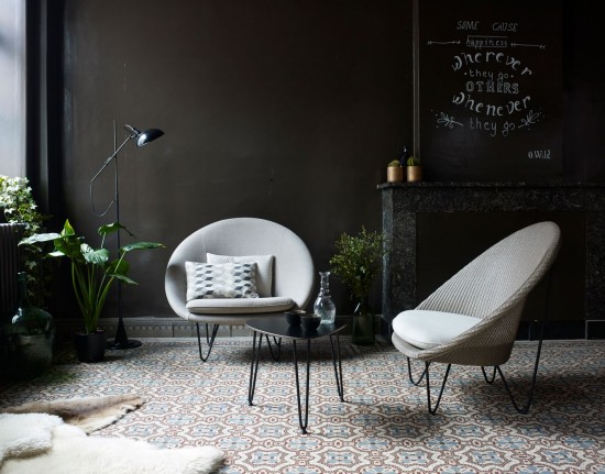 Vincent Sheppard Joe Cocon Cadre en Acier Revêtement en poudre noir Lloyd Loom Neige.