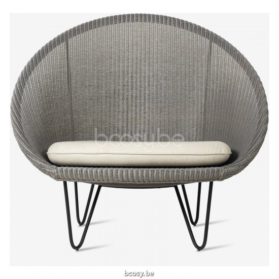 Vincent Sheppard Joe Cocon Cadre en Acier Revêtement en poudre noir Lloyd Loom Oyster.