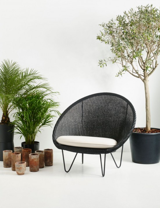 Vincent Sheppard Joe Cocon Cadre en Acier Revêtement en poudre noir Lloyd Loom Noir.