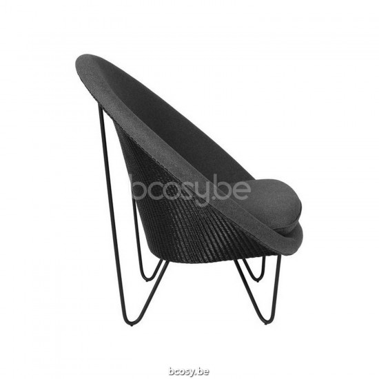 Vincent Sheppard Joe Cocon cadre en Acier Revêtement en poudre noir Lloyd Loom Noir.