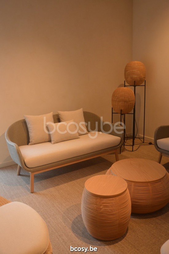 Vincent Sheppard Alex éénzit clubzetel chauffeuse armzetels Natuur eiken Hout frame Pebble Lloyd Loom.