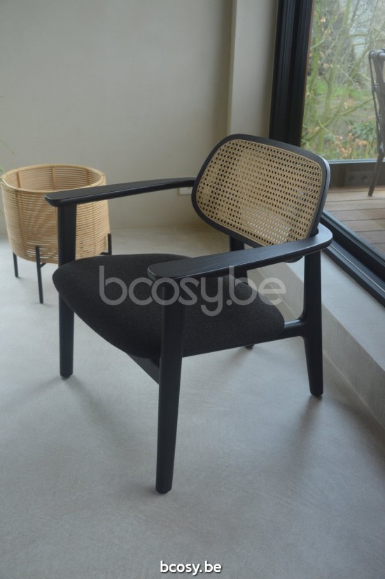 Vincent Sheppard Titus Lounge Stoel Zwart gebeitst Eiken frame.