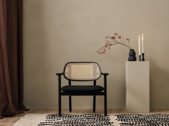 Vincent Sheppard Titus Fauteuil de repos cadre en Chêne Noir teinté Bouclé Noir.