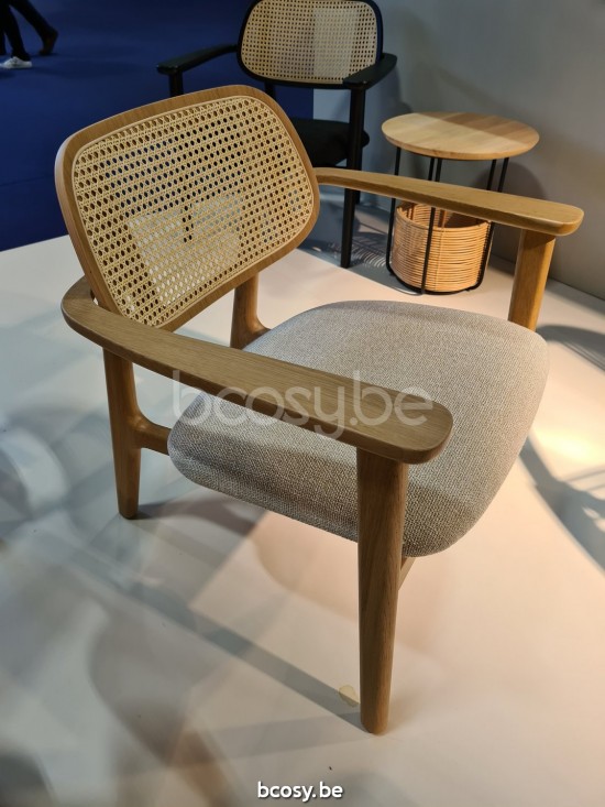 Vincent Sheppard Chaise lounge Titus naturel Titus Fauteuil de repos cadre en Chêne Vernis naturel Bouclé Chêne Blanc Lime.