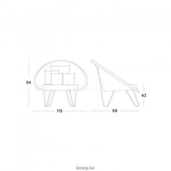 Vincent Sheppard Joe Lounge Black Powder Coated Steel frame Clear Lloyd Loom.