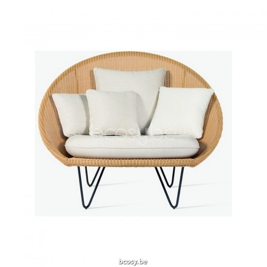 Vincent Sheppard Joe Lounge cadre en Acier Revêtement en poudre noir Lloyd Loom Clair.