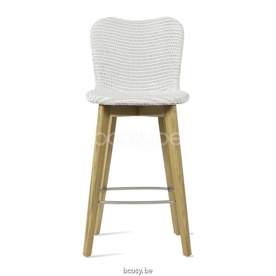 Vincent Sheppard Lily counter stools Natural Oak Wood frame Snow Lloyd Loom.