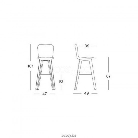 Vincent Sheppard Vincent Sheppard Lily Counter Stool Natural Oak Wood frame Nacré Lloyd Loom.