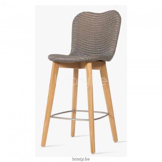 Vincent Sheppard Lily Barhocker mit Eichenfuß H101 cm Lily Mittelhoher Barhocker Rahmen aus Eiche Natur Holz Nacré Lloyd Loom.