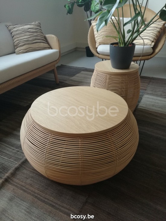 Vincent Sheppard Vivi coffee tables Dia 77 Natural Rattan.
