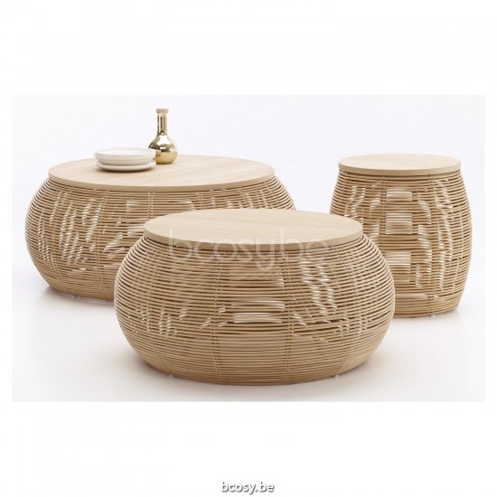 Vincent Sheppard Table d'appoint Vivi Vivi Dia 46 Table d'appoint ronde Rotin Naturel.