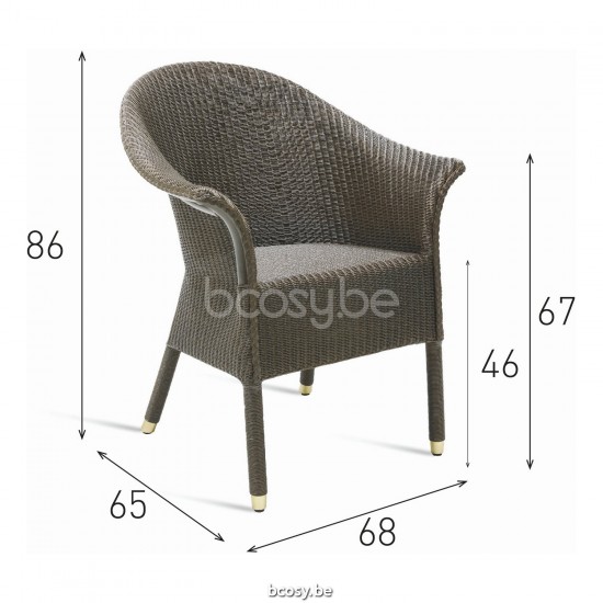 Vincent Sheppard Vincent Sheppard Victor Dining Armchair Oyster Lloyd Loom.