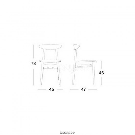 Vincent Sheppard Vincent Sheppard Teo Dining Chair Black Beech frame Black Vegan Leather.