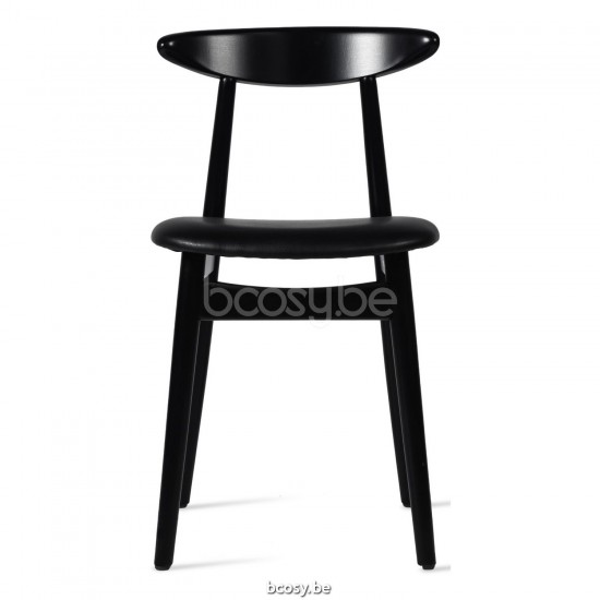 Vincent Sheppard Chaise Teo Teo Chaise Cadre en Hêtre Noir Cuir Noir Vegan.