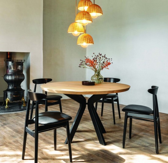 Vincent Sheppard TEO Chaise Teo Chaise Cadre en Hêtre Noir Cuir Noir Vegan.