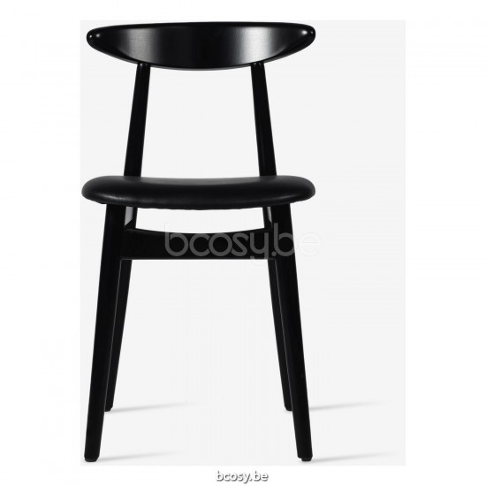 Vincent Sheppard TEO Esstischstuhl Teo Stuhl Rahmen aus Schwarz Buche Schwarz Vegan Leder.