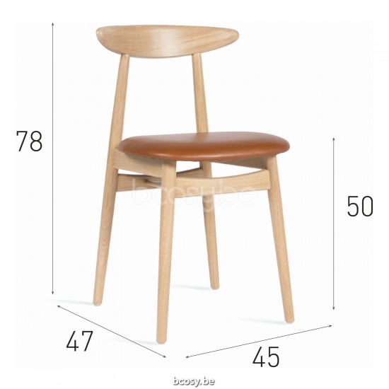 Vincent Sheppard Vincent Sheppard Teo Dining Chair Natural Oak frame Chestnut Vegan Leather.
