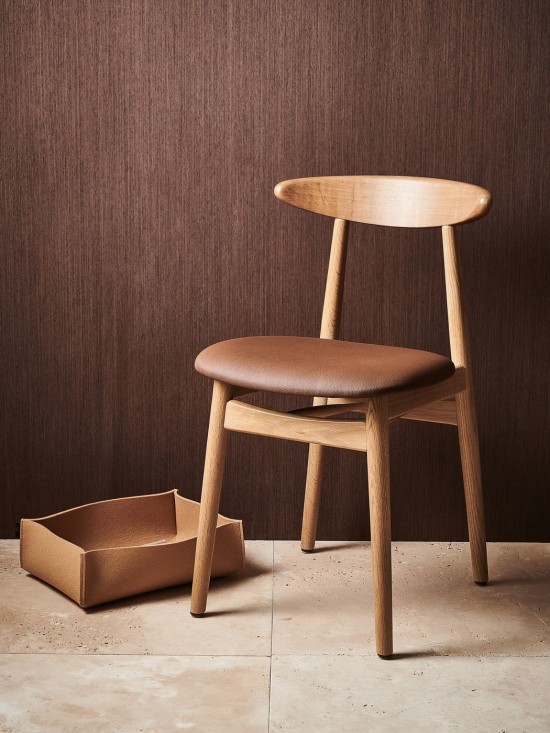 Vincent Sheppard Teo stoelen eetkamerstoelen eethoekstoelen eettafelstoelen eetstoelen Naturel Eiken frame Kastanje bruin Veg