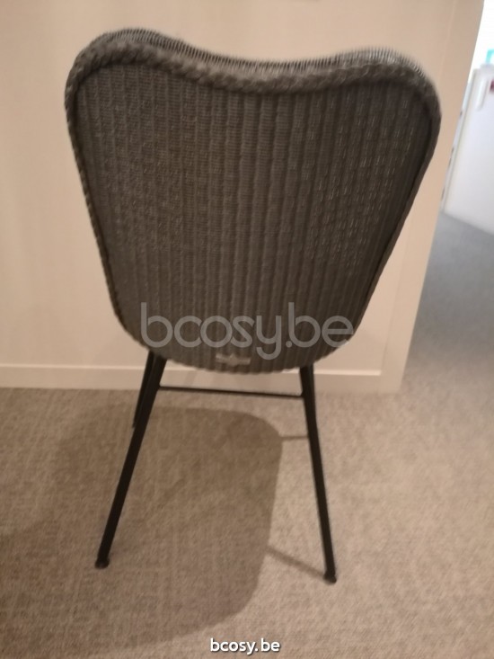 Vincent Sheppard LILY Chaise- Acier Lily Chaise Cadre en Acier A Revêtement en poudre noir Lloyd Loom Oyster.