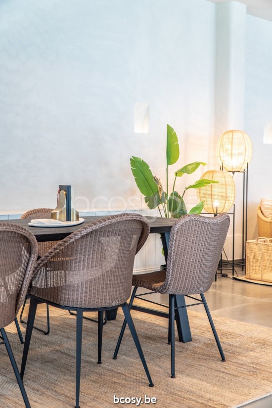 Vincent Sheppard Chaise Lily base A acier Lily Chaise Cadre en Acier A Revêtement en poudre noir Lloyd Loom Cuivre.