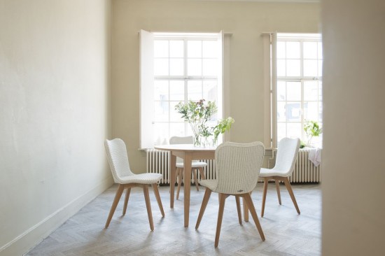 Vincent Sheppard Lily chaises de repas Cadre en Bois Chêne naturel Lloyd Loom Neige.