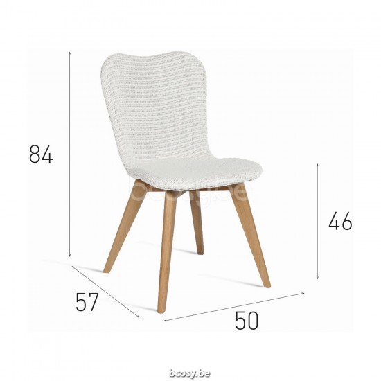 Vincent Sheppard Vincent Sheppard Lily Dining Chair Natural Oak Wood frame Pure White Lloyd Loom.