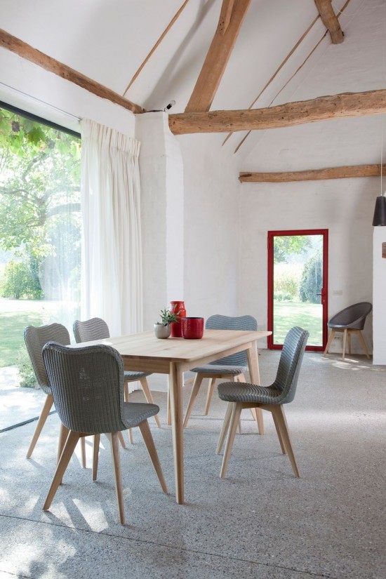 Vincent Sheppard Chaise Lily base chêne Lily Chaise Cadre en Bois Chêne naturel Lloyd Loom Galet.