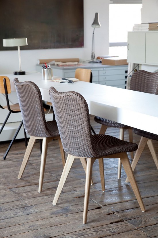 Vincent Sheppard Chaise Lily base chêne Lily Chaise Cadre en Bois Chêne naturel Lloyd Loom Taupe.