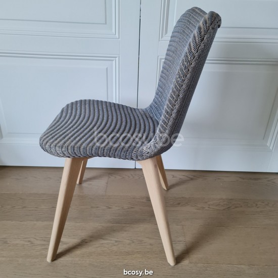 Vincent Sheppard Chaise Lily base chêne Lily Chaise Cadre en Bois Chêne naturel Lloyd Loom Gris Quartz.