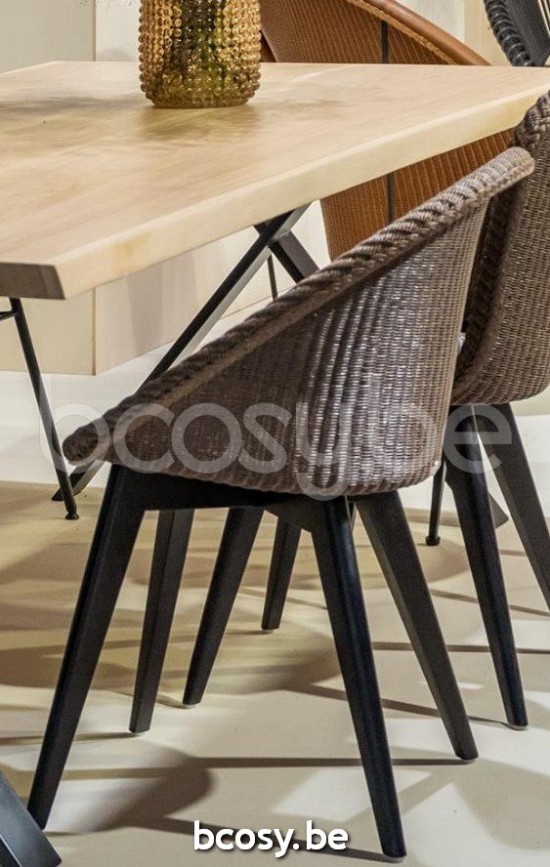 Vincent Sheppard JOE Chaise Joe Chaise Cadre en Bois dur teinté noir Lloyd Loom Cuivre.