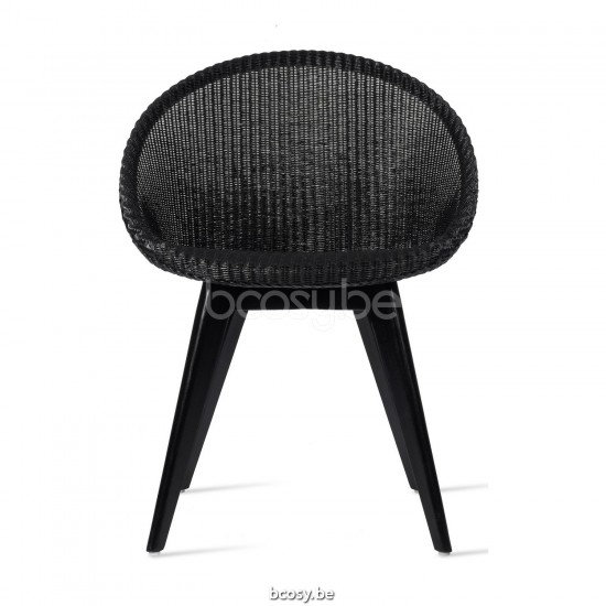 Vincent Sheppard JOE Chaise Joe Chaise Cadre en Bois dur teinté noir Lloyd Loom Noir.