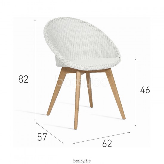 Vincent Sheppard Vincent Sheppard Joe Dining Chair Natural Oak Wood frame Snow Lloyd Loom.